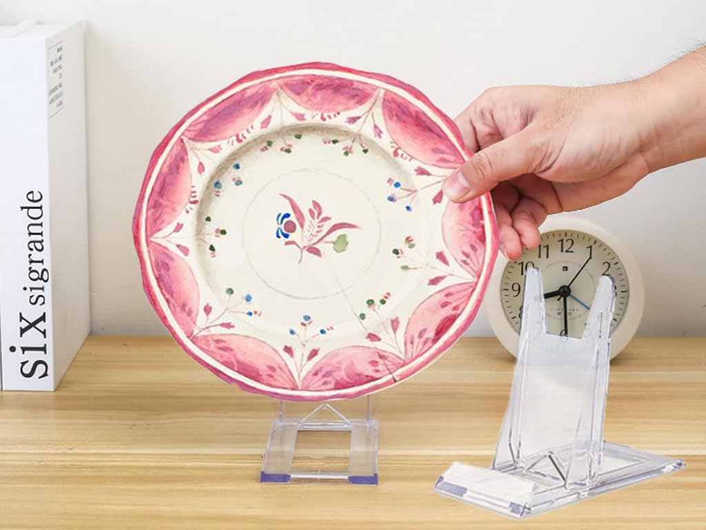 Zippicks 12 Pezzi Porta Piatti Da Esposizione Supporto, Supporto Porta Piatti, Supporto Per Espositore Trasparente Espositori Per Piatti Per Piatti Libri Cornici Prodotti Elettronici