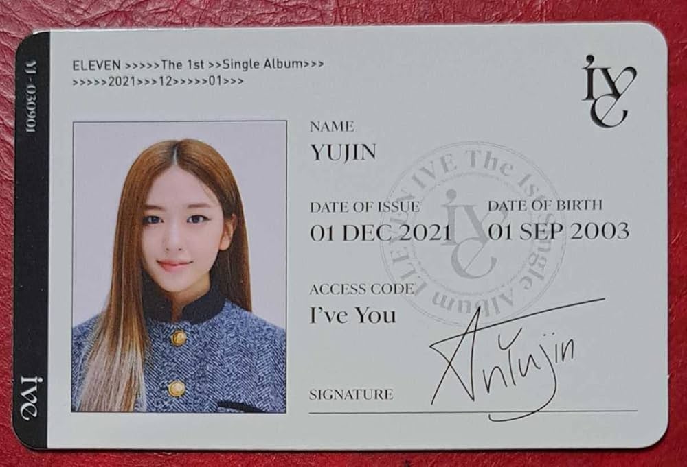 IVE Ayujin ELEVEN ID Card Trading Card An Yujin Photo Card