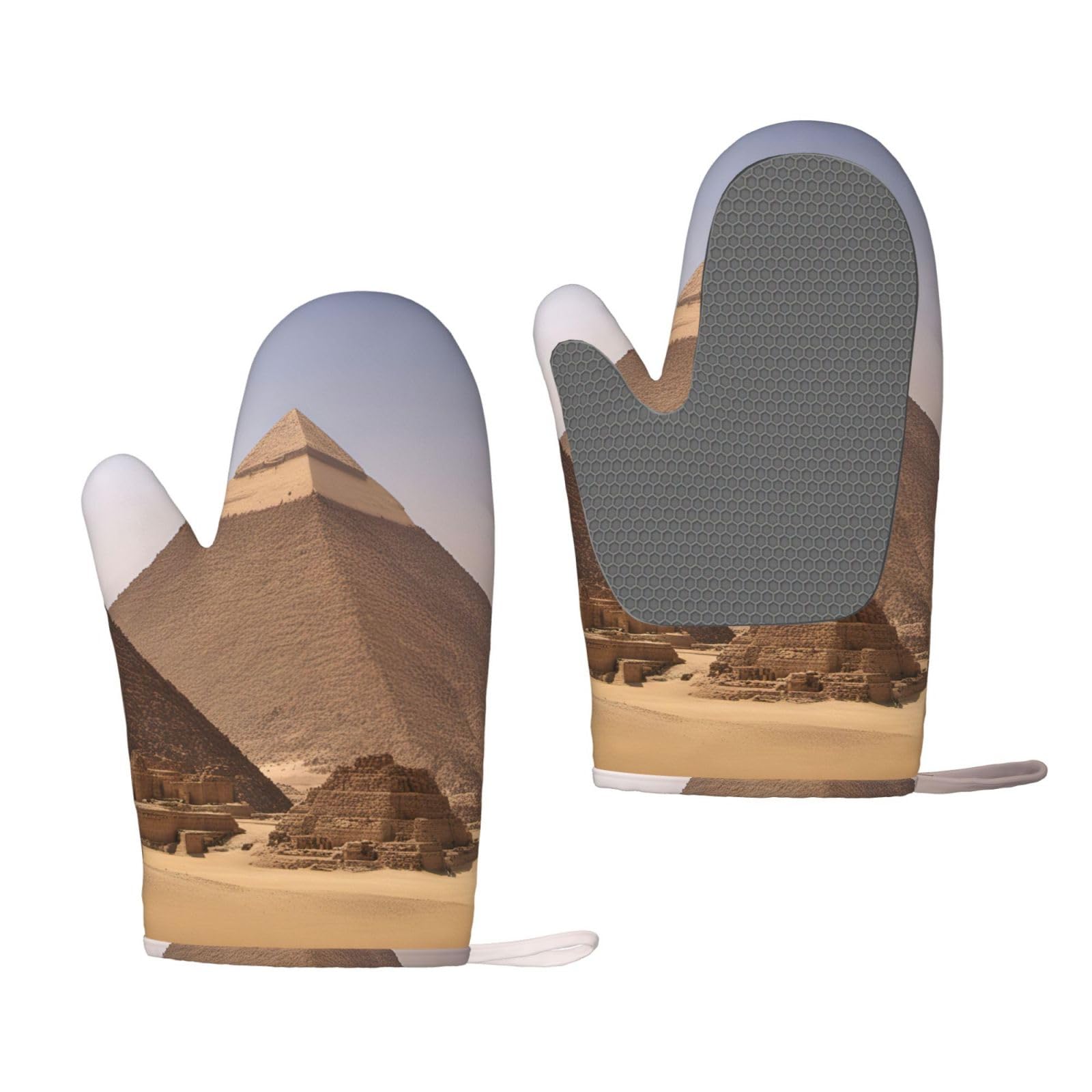 Pyramids of Egypt Print Oven Mitt Non-Slip Heat-Insulating Silicone Ovens Mitts Kitchen