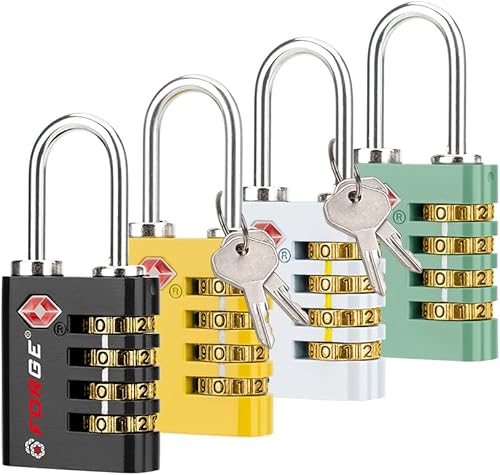 Forge Doble Apertura Cerradura de Acceso con Llave o Combinación, Cerraduras Aprobadas por TSA para Equipaje, Estuche Pelican, Viaje, Gimnasio,