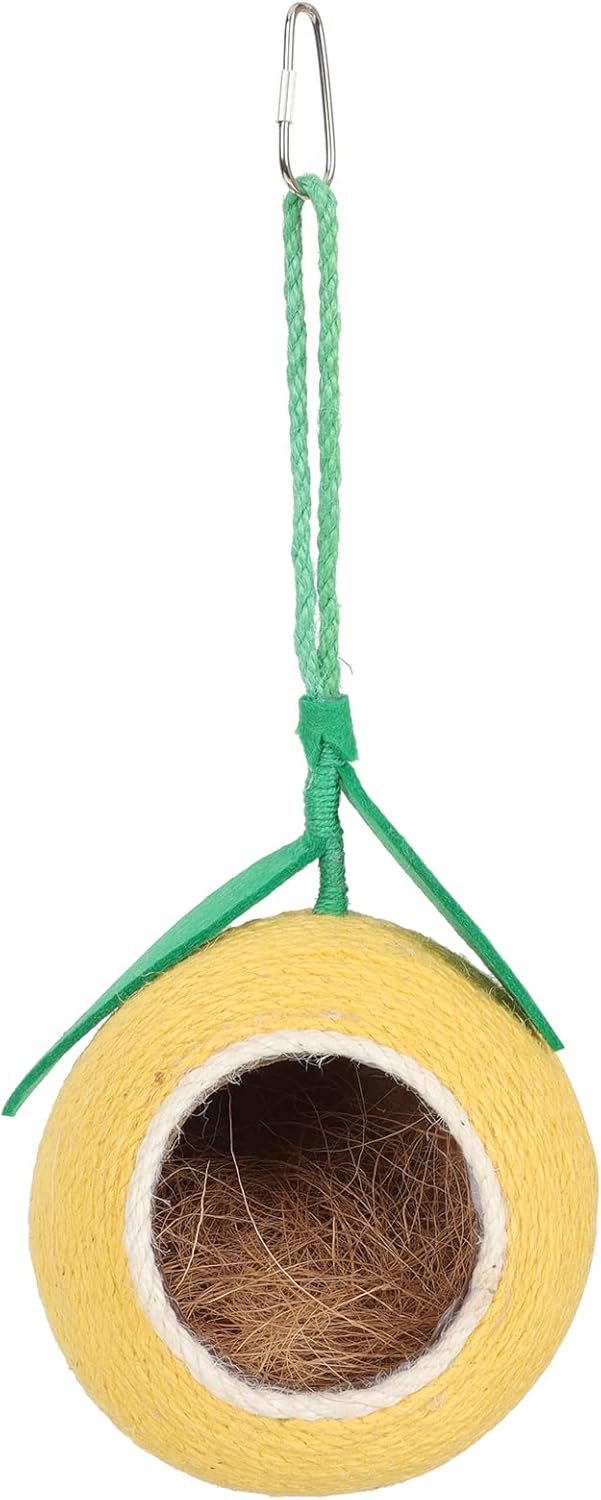 Abaodam バードハウスオウムの巣の素敵な形のオウムの家ココナッツシェル鳥の巣