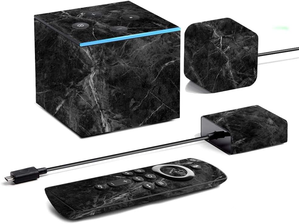 MightySkins Skin Compatible with Amazon Fire TV Cube (2019) - Black Marble | Protective, Durable, and Unique Vinyl Decal wrap Cover | Easy to Apply, Remove, and Change Styles | Made in the USA