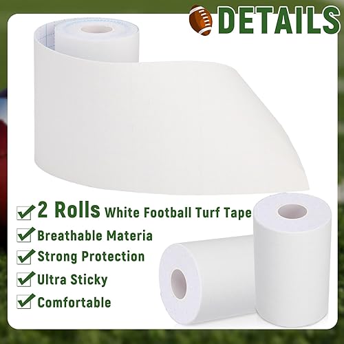Miniatura 3 de Jenaai Cinta de césped de fútbol de 2 rollos extra ancha, impermeable, cinta deportiva ultra adhesiva para fútbol de brazo, cinta cinética para