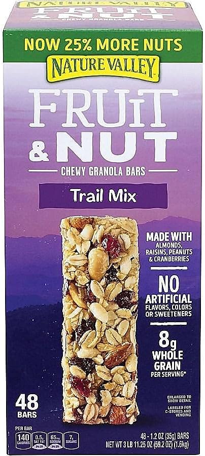 Chewy Trail Mix Fruit and Nut Bars, 1.2 oz. bars, 48-Count