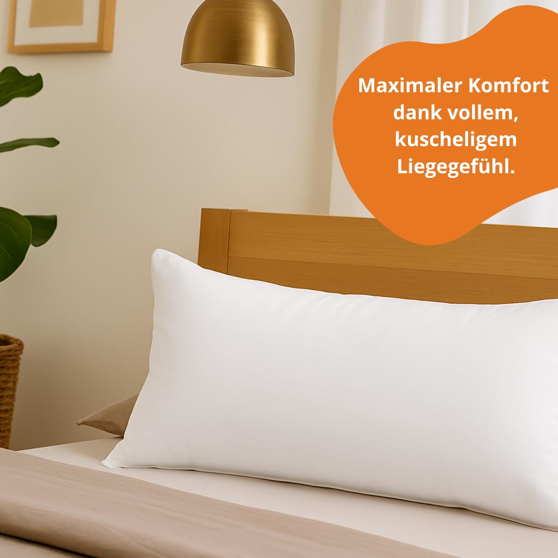 sleepling Dreikammer Daunenkissen 40x80 cm, Kopfkissen aus Daunen & Federn, 3-Kammer Kissen für optimalen Stützeffekt 40 x 80 cm, Made in EU, Oeko-TEX, Downpass, Waschbar bis 60 Grad