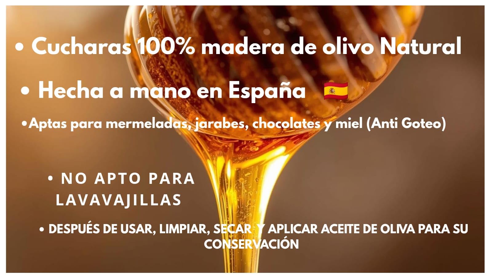 - Juego de 2 - Cuchara para miel en madera de olivo natural. Cuchara miel y mermelada. 15CM. cucharilla de miel en madera de olivo natural,regalo original y saludable para amantes de la miel