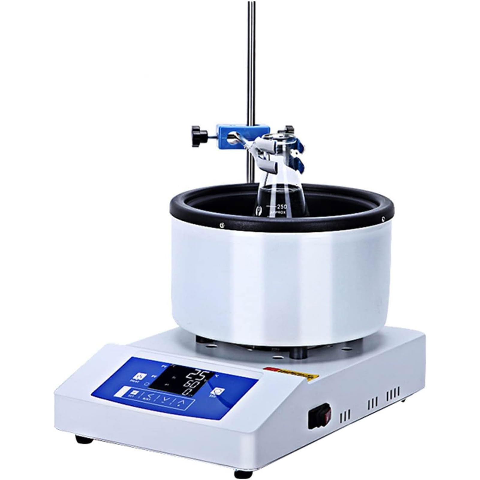 Mieszadło magnetyczne z wyświetlaczem LED, mieszadło grzewcze 100°C, 50-2000 obr./min do kolby sferycznej, 2 l, profesjonalny sprzęt laboratoryjny do kąpieli olejowej i wodnej
