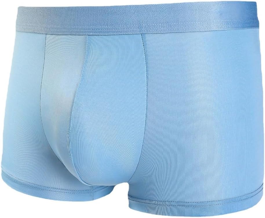 HBJWOV Men's Ice Silk Underwear Flat Angle Graphene Mid Rise Shorts Quadrangle Pants Men's Bottom Shorts