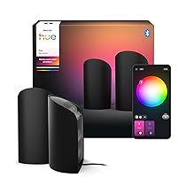 Philips Hue Play Smart Wall Washer Nero, Tecnologia ColorCast, Luce bianca e colorata, Compatibile Bluetooth, Controllo vocale con Alexa, Apple Home & Google Assistant, pack da 2