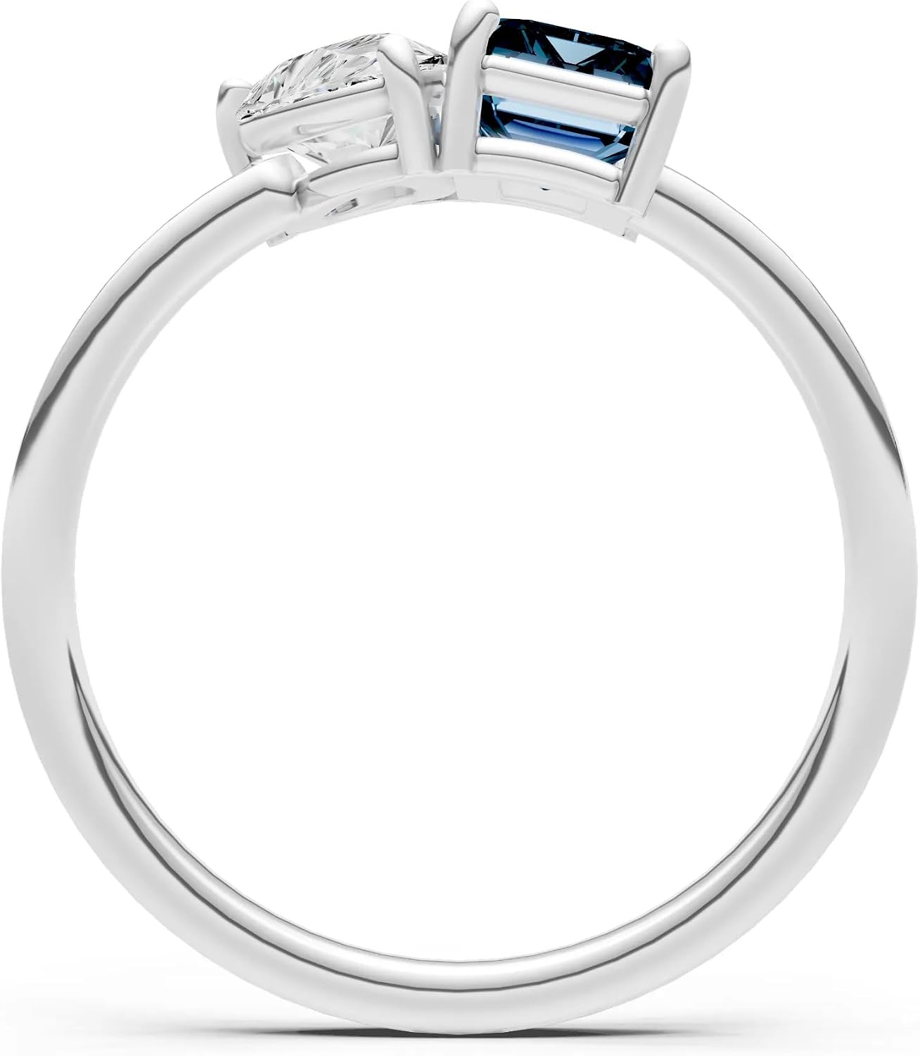 PEORA Emerald Cut Cut Alexandrite Cocktail Band Available in Solid 10K, 14K or 18K Ring – White, Yellow or Rose Gold