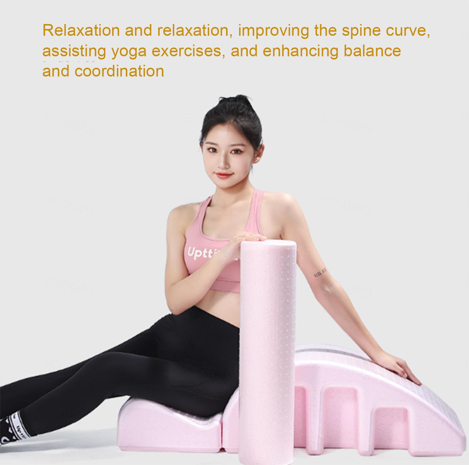 VIDECOR Pilates Yoga Wedge Correttore della Colonna Vertebrale Sollievo dal Mal di Schiena Lettino da Massaggio Attrezzature per Il Fitness Correzione Cervicale Cifosi Yoga Schiuma Arco