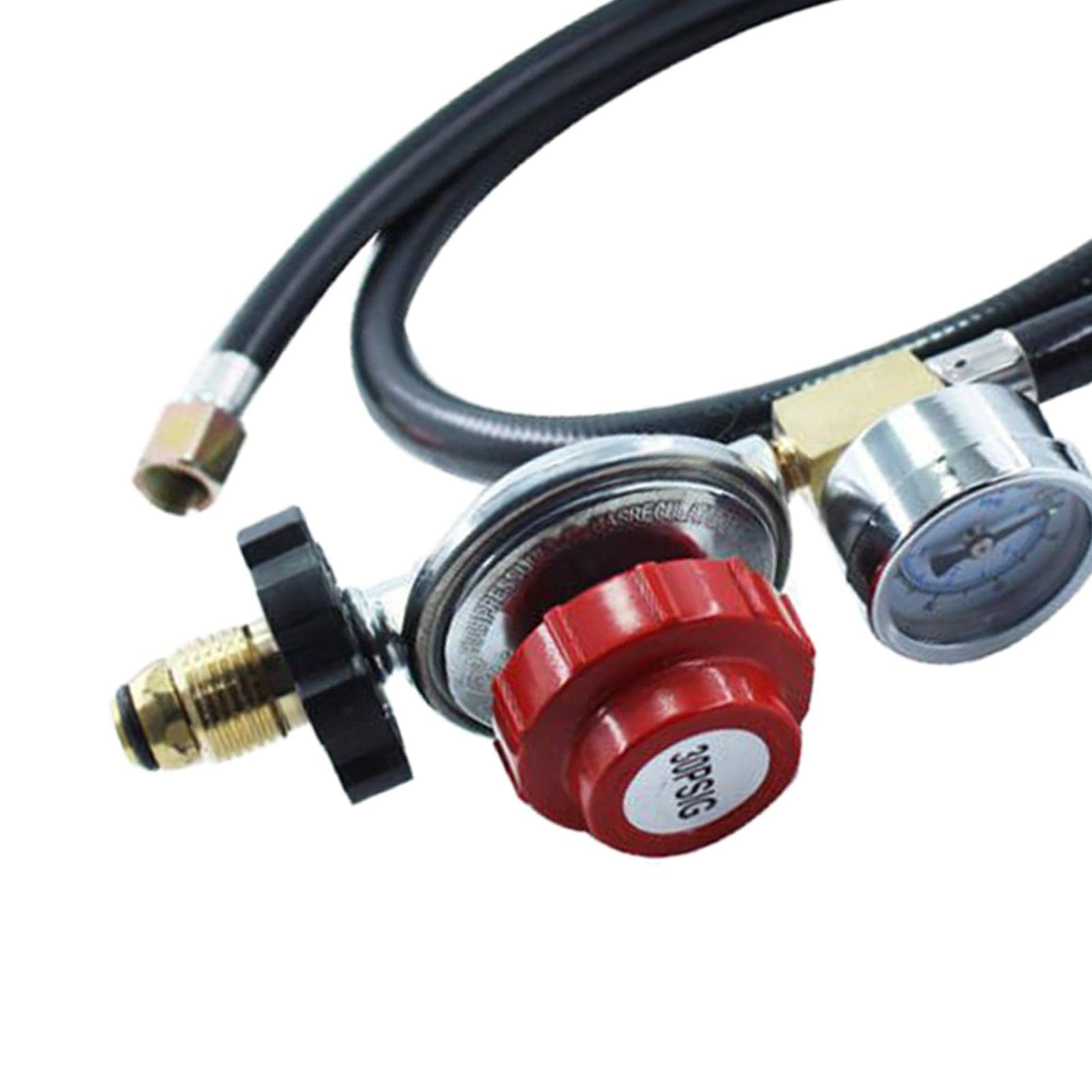 Regulador de Propano de Alta Presión de 1,2 M (4 Pies), Manómetro de 30 PSI E Indicador de Ajustable.
