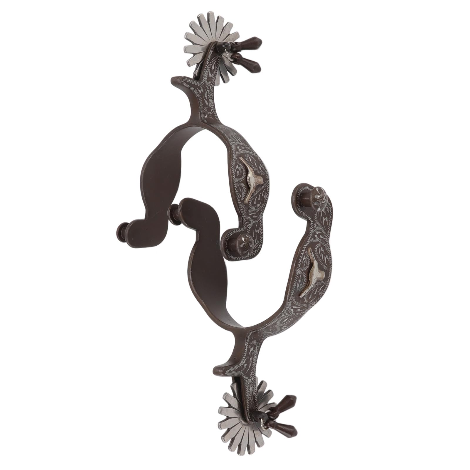 Keenso Éperons de Cheval avec Motif Vintage pour de Meilleures Performances D'équitation, 1 Paire D'éperons de Botte Gravés pour Les Sports équestres