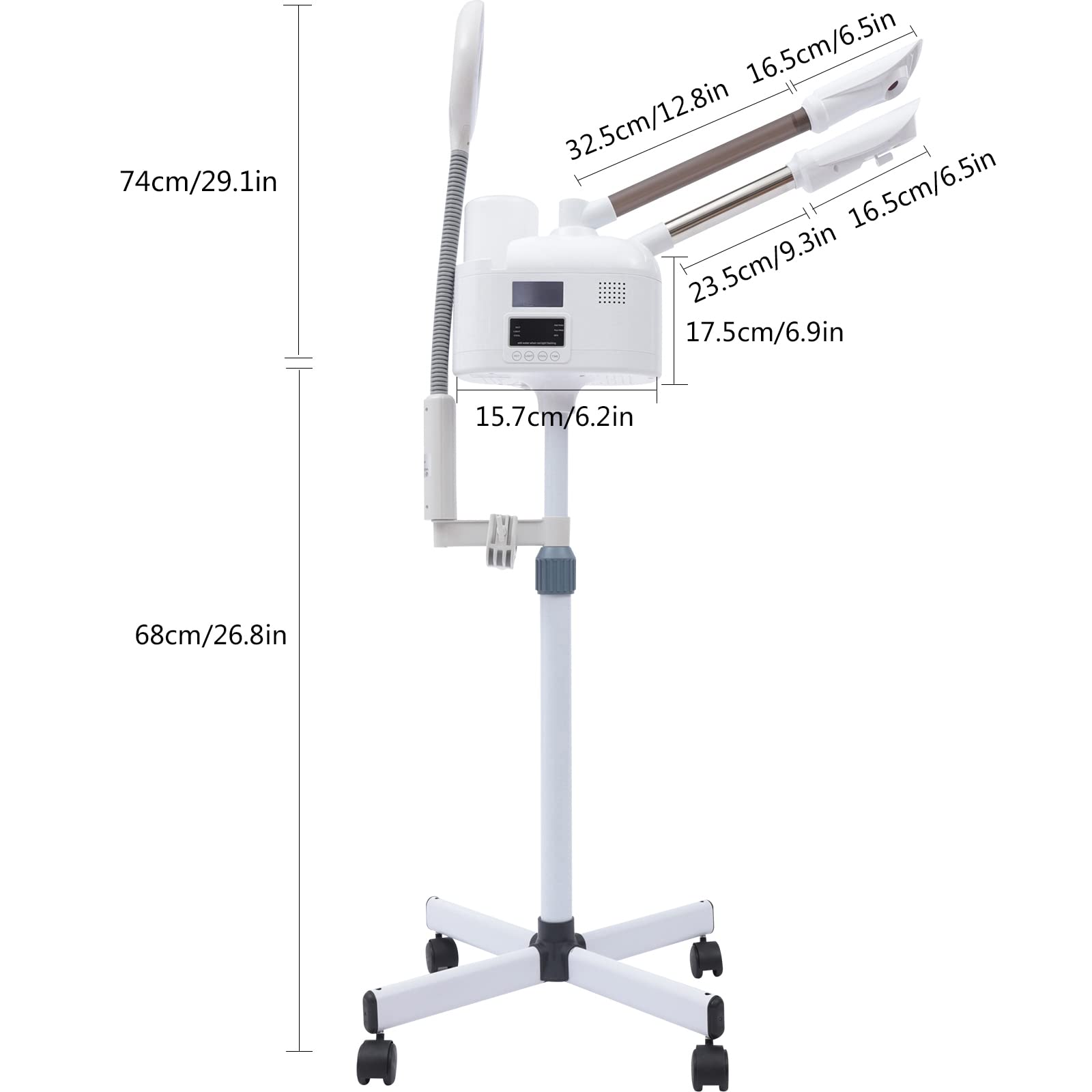 Vaporizzatore Viso Sauna 3 In 1 Vaporizzatore Viso Caldo Professionale Altezza Regolabile Adatto Per Estetisti Professionisti Da Utilizzare In Saloni Di Bellezza Studi Case E Altri Luoghi
