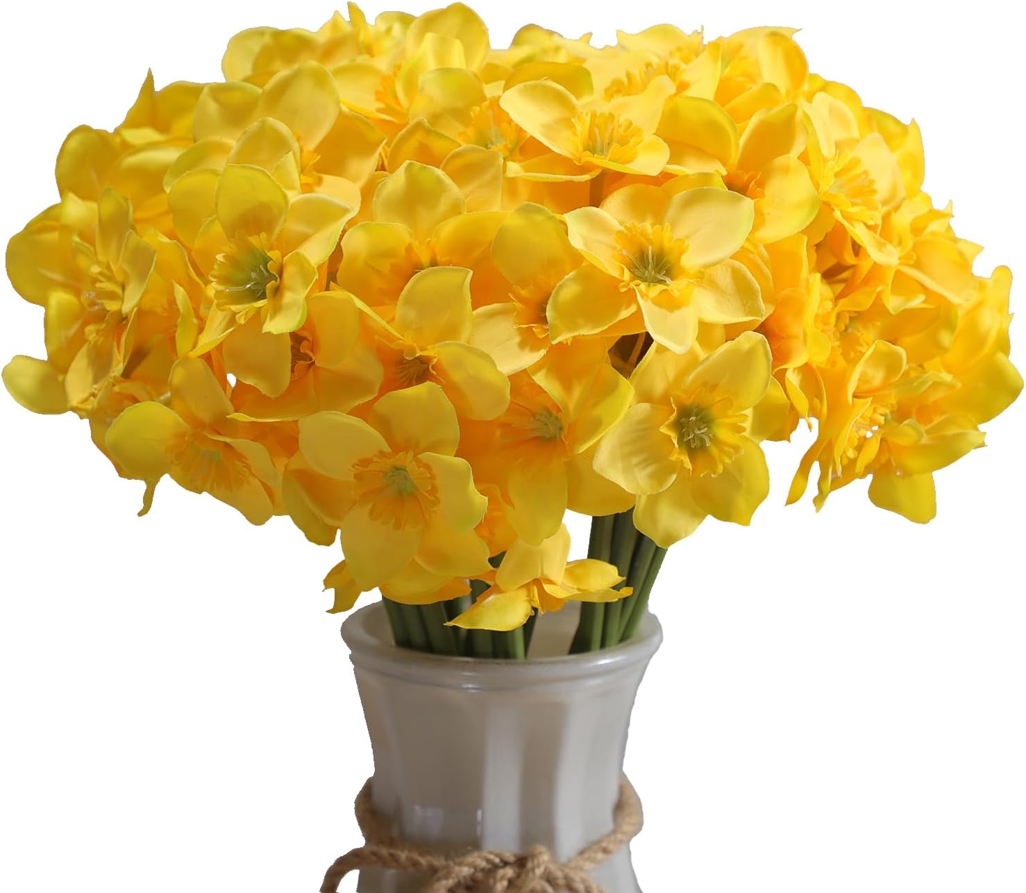 Artificial Flower Daffodil Silk Flowers Bouquet,12 Pcs,Decorative Home and Office Accent (Yellow)