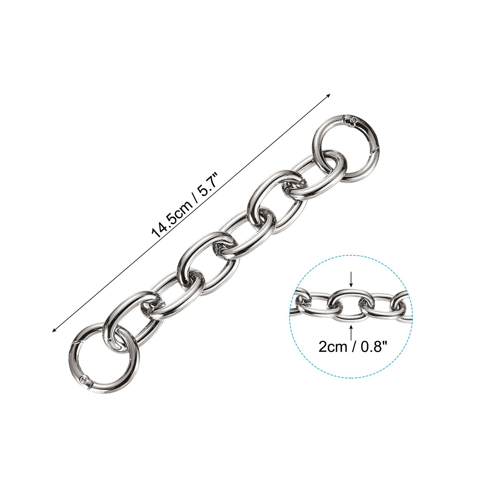 PATIKIL Purse Extender Chains, 14.5cm Metal Purse Chain Strap Extenders Lengthen Bag Chain Crossbody Shoulder Handbags Strap for DIY Handbags Crossbody Bags Purse, Silver - Image 2