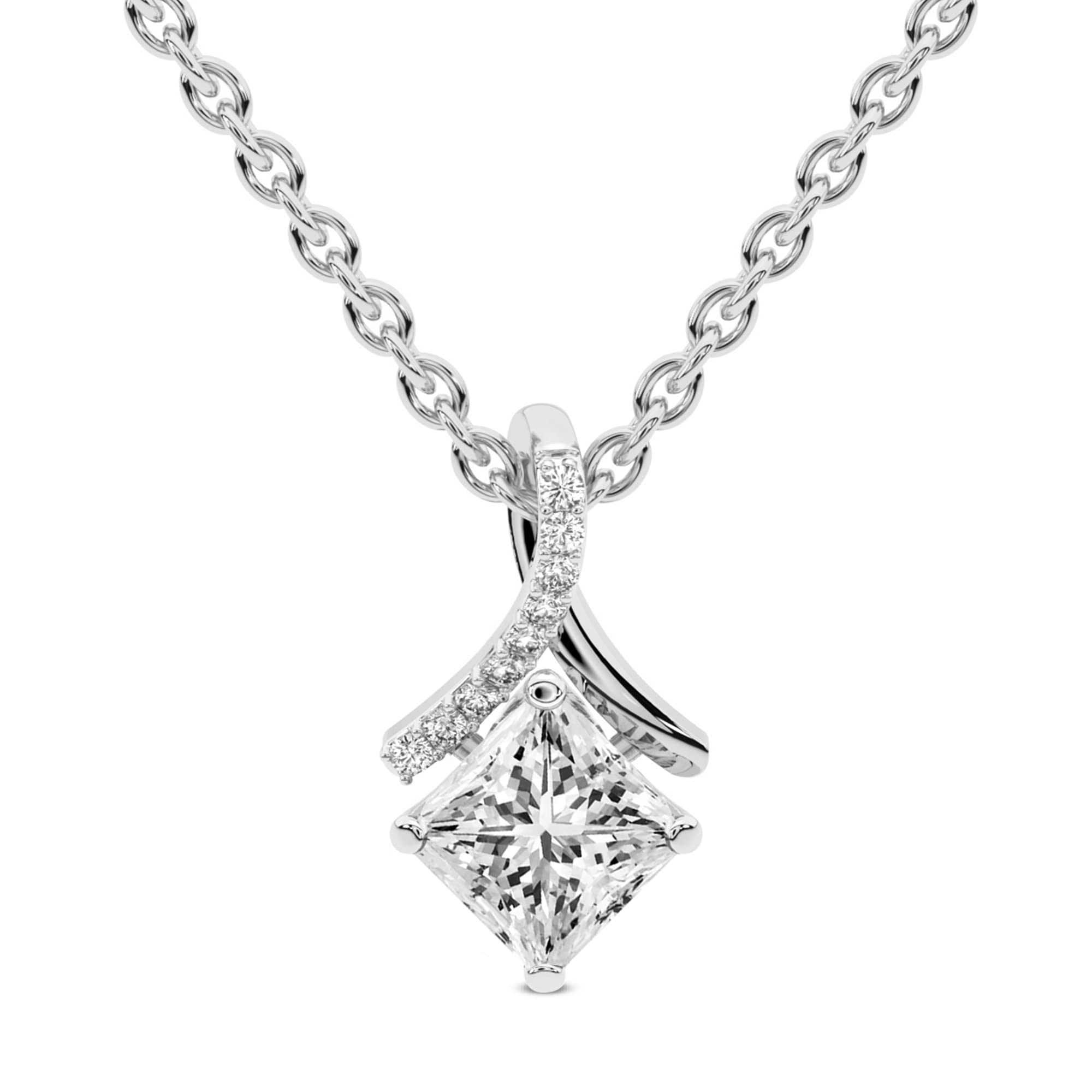 FRIENDLY DIAMONDS 0.75 Carat - 6 Carat IGI Certified Lab Grown Diamond | Priscilla Slider Lab Diamond Pendant 14K Or 18K White, Yellow Or Rose Gold |