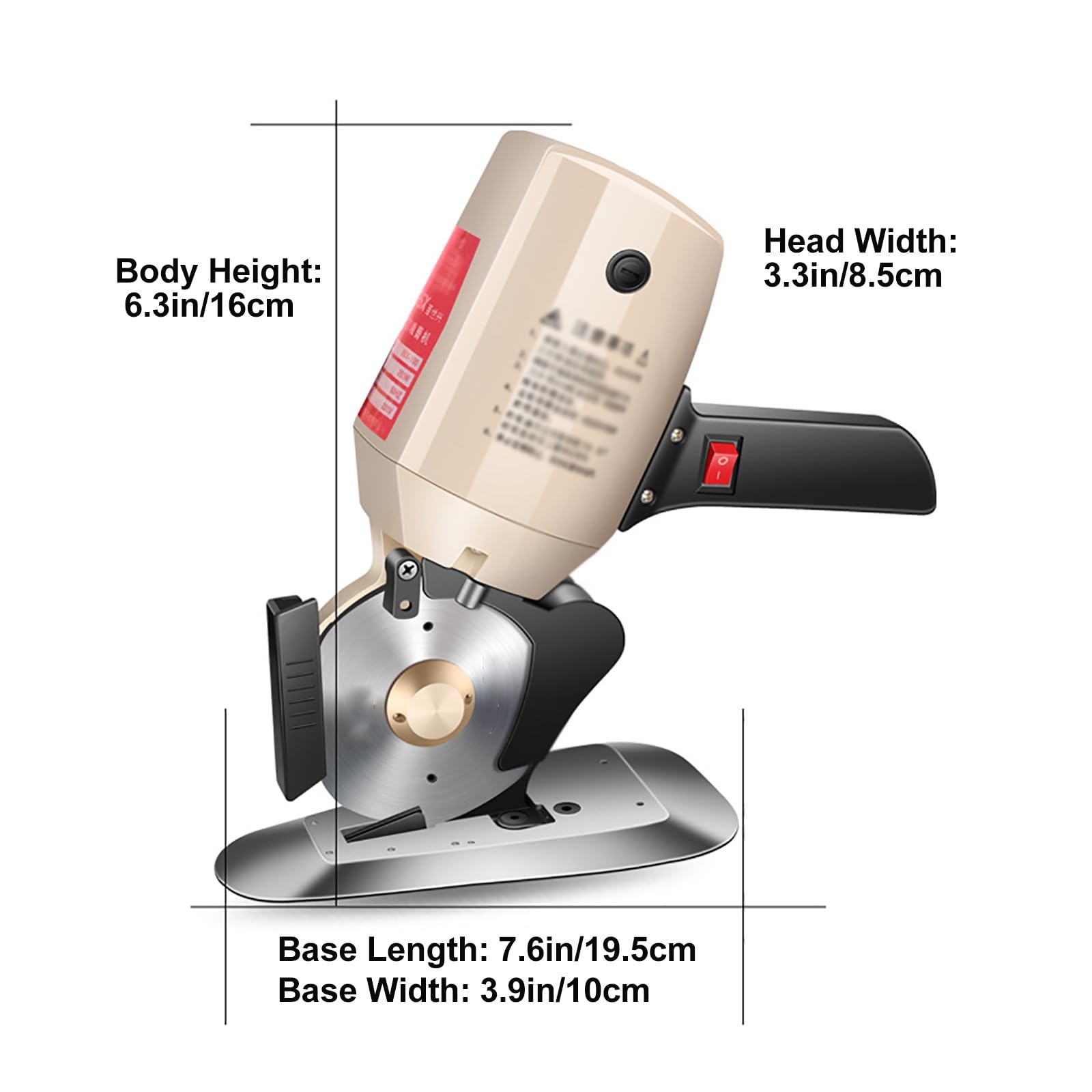 Cortadora Rotativa Eléctrica 110V con Afilado Automático y Protector, Tijeras Eléctricas para Cuero, Alfombra y Corte Multicapa