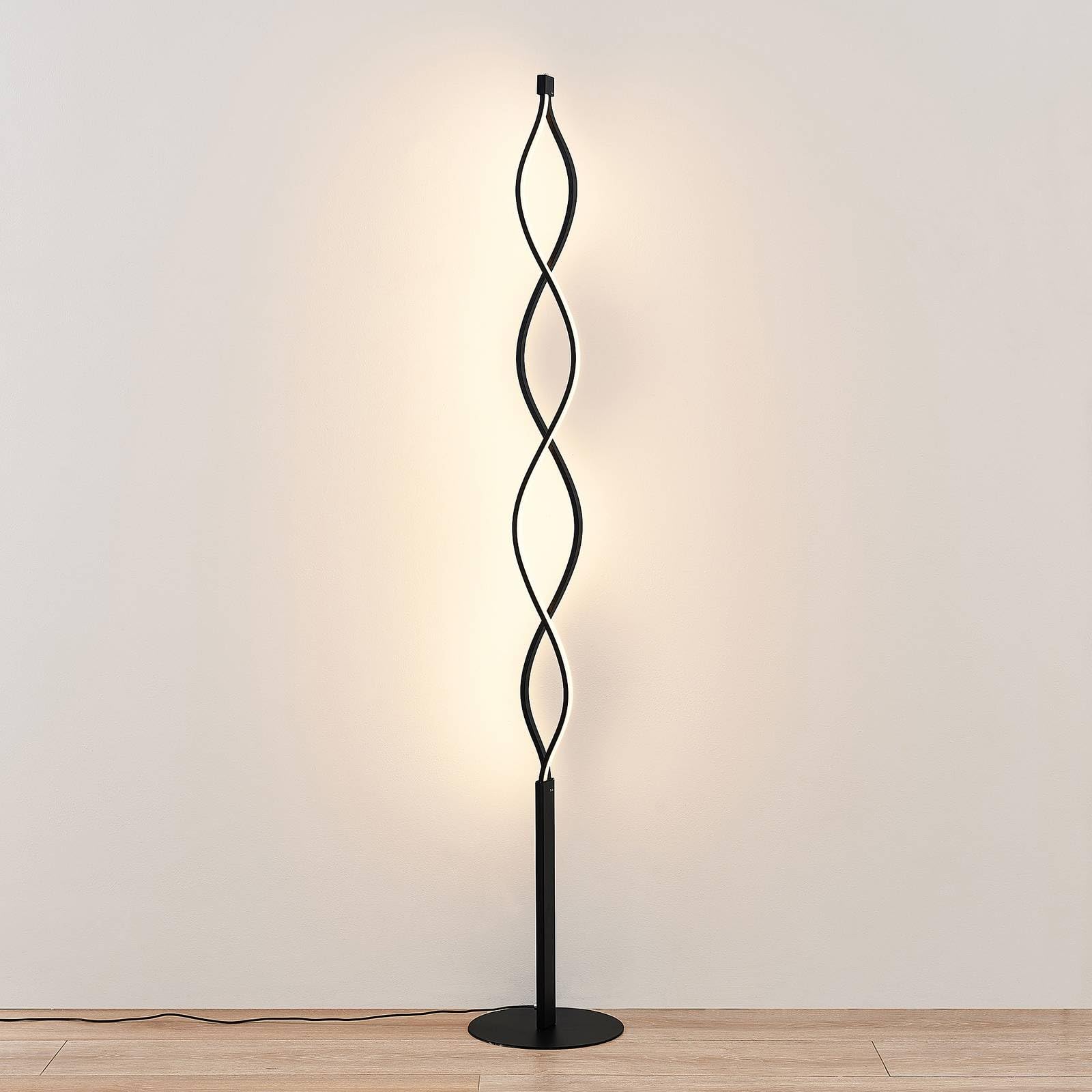 Lindby LED Stehlampe Metall, dimmbar per Touchschalter Stehleuchte schwarz 150 cm Standleuchte Wohnzimmer Schlafzimmer Büro Wohnzimmerlampe 20W