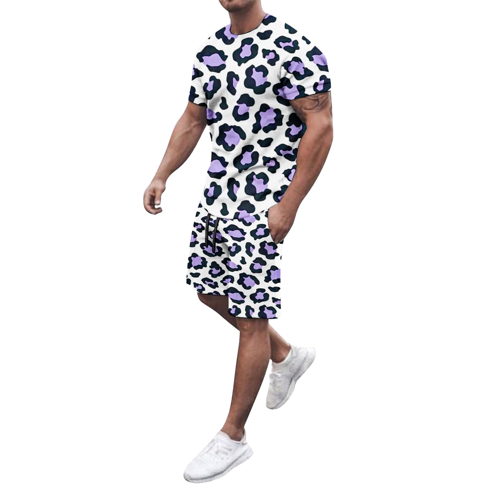 YOGALULU Corbatas Y Pañuelos Traje Hombre Camiseta de Manga Corta con árbol de de Dos Piezas para Hombre, Camiseta de Moda, Camiseta Larga Informal Holgada de tamaño Estilo Dos Gabardinas Hombre