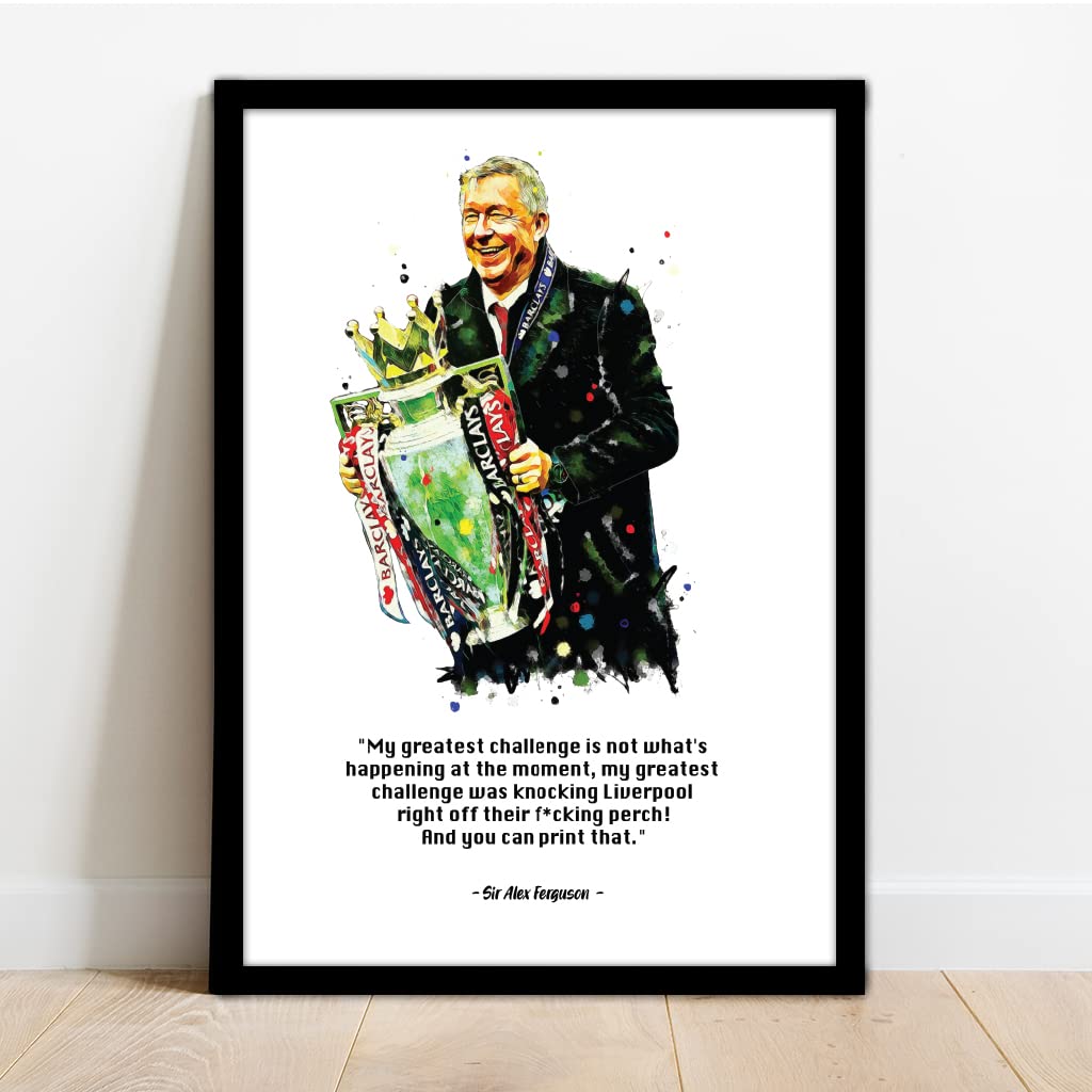 Manchester United - Man UTD - Alex Ferguson Quote Framed Illustration Print Poster