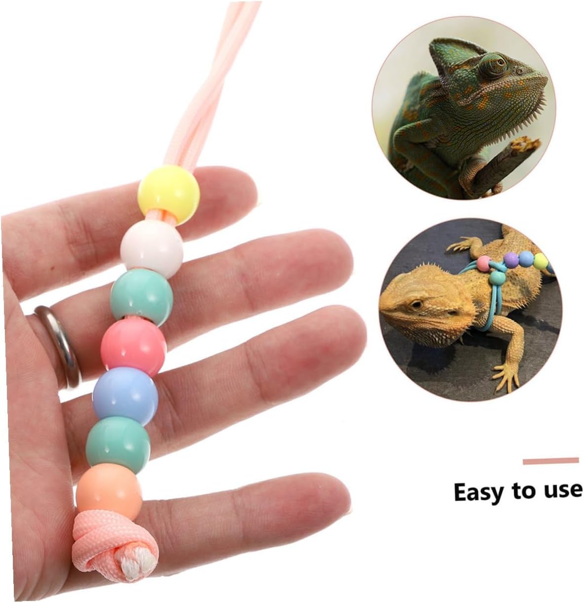 Milisten 3pcs Adjustable Luminous Lizard Harness and Leash Set for Small Reptile Pets, Portable Night Glow Traction Rope for Bearded Dragons and Geckos Outdoor Walking