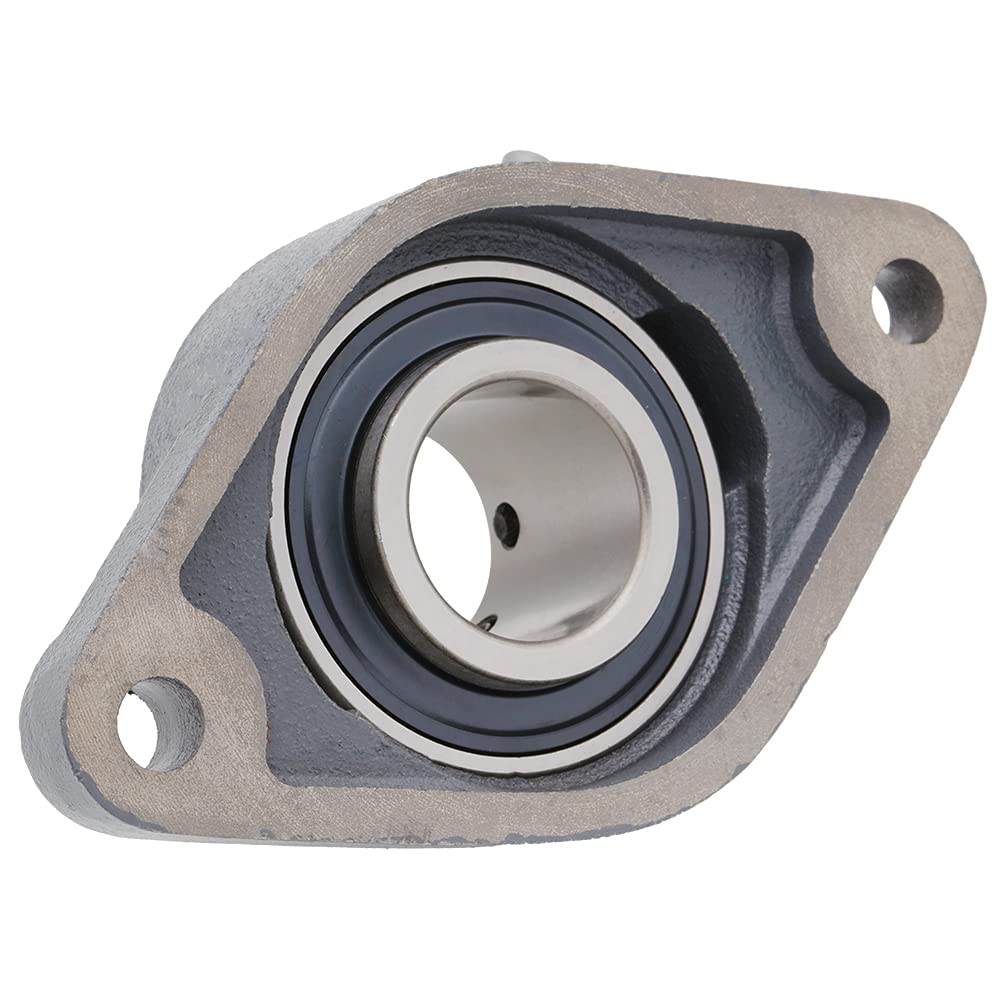 [2-Pack] UCFT208-24 - 1.5 in | 38.1 mm (Bore) - 2 Bolt Flange Unit, Cast Iron Housing FT208, Insert Bearing UC208, Set Screw Locking