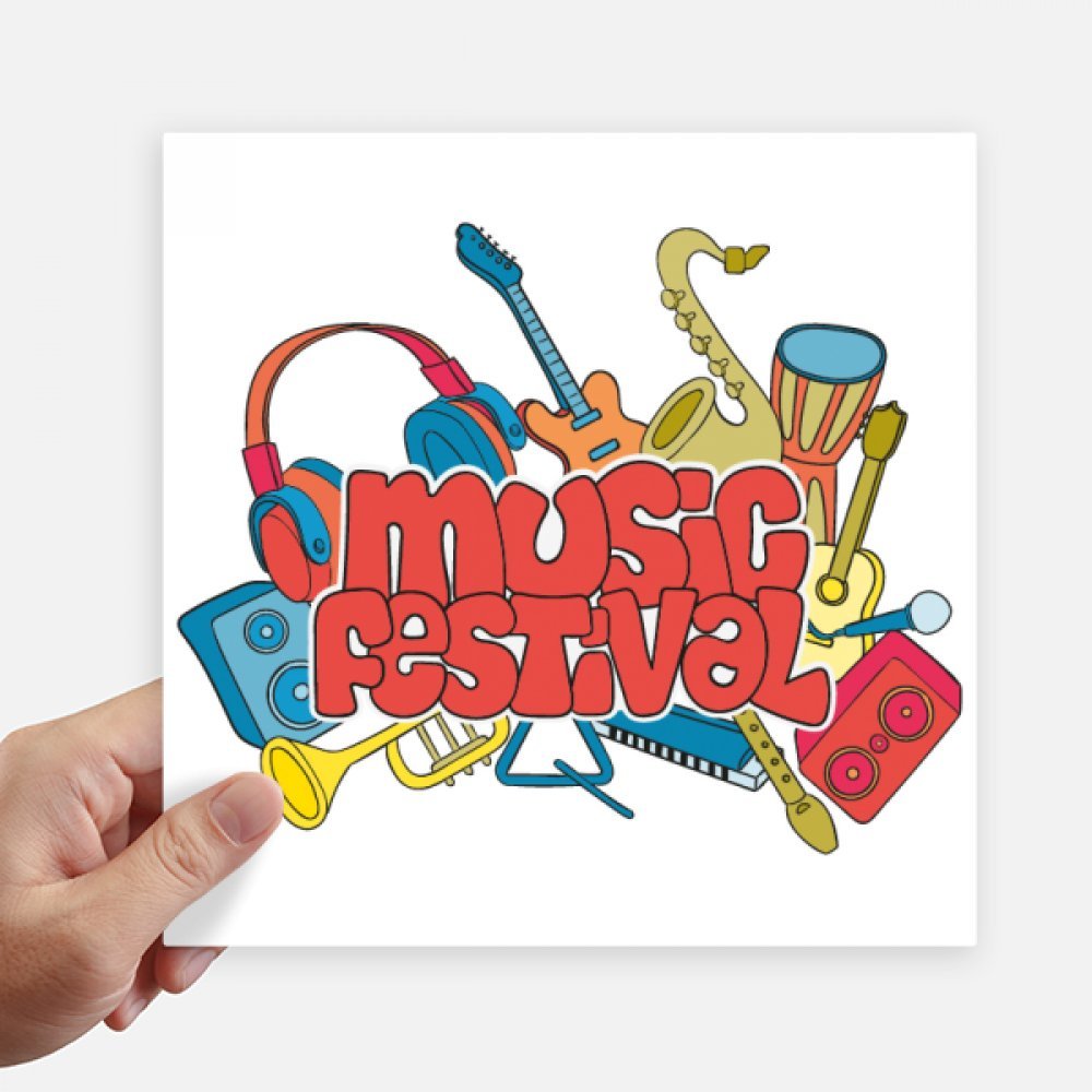 Pegatinas de guitarra festival de música de 20cm para personalizar tu maleta y portátil de viaje