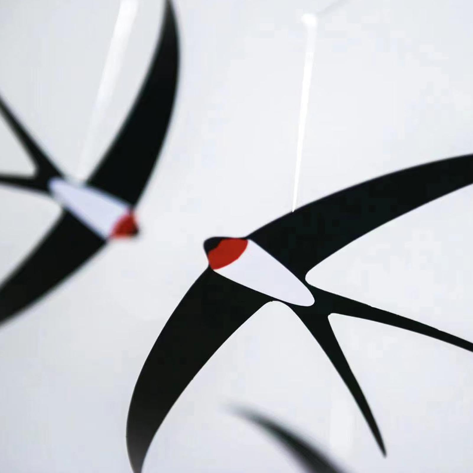 Swallow Bird Mobile - 25cm Paper DIY Hanging Kit | Wind Chime Decor Ornament | Handmade Craft Suspended Balance Hanger Indoor Room Ceiling Display Artistic Flying Sculpture Aesthetic Home Accent — view 7