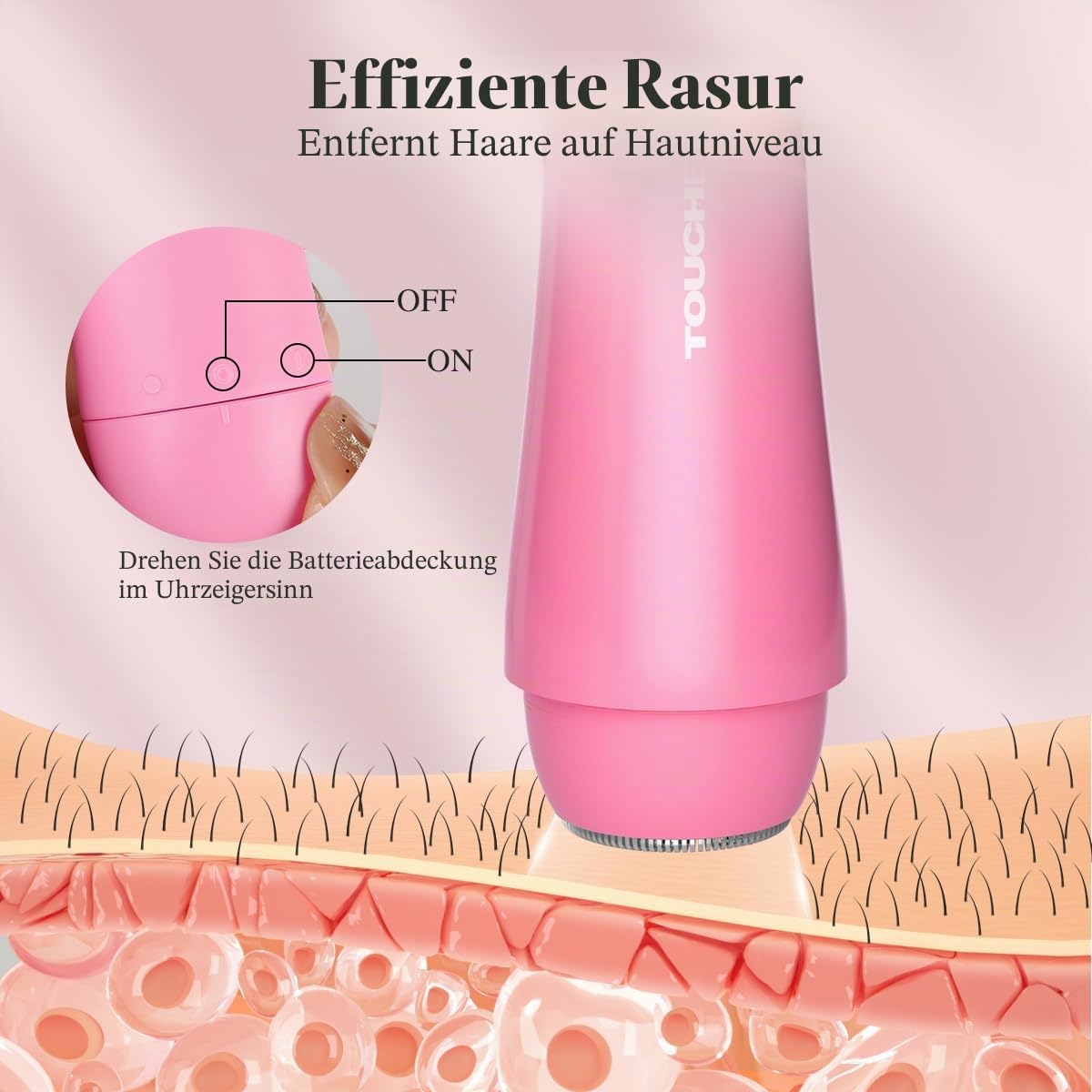 TOUCHBeauty Gesichtshaarentferner für Frauen, AG-1653EU,Damenrasierer Elektrisch Gesicht Damen Gesichtsepilierer Rasierer Damen Elektrisch Gesichtsrasierer für Wangen, Lippen, Kinn und Hals