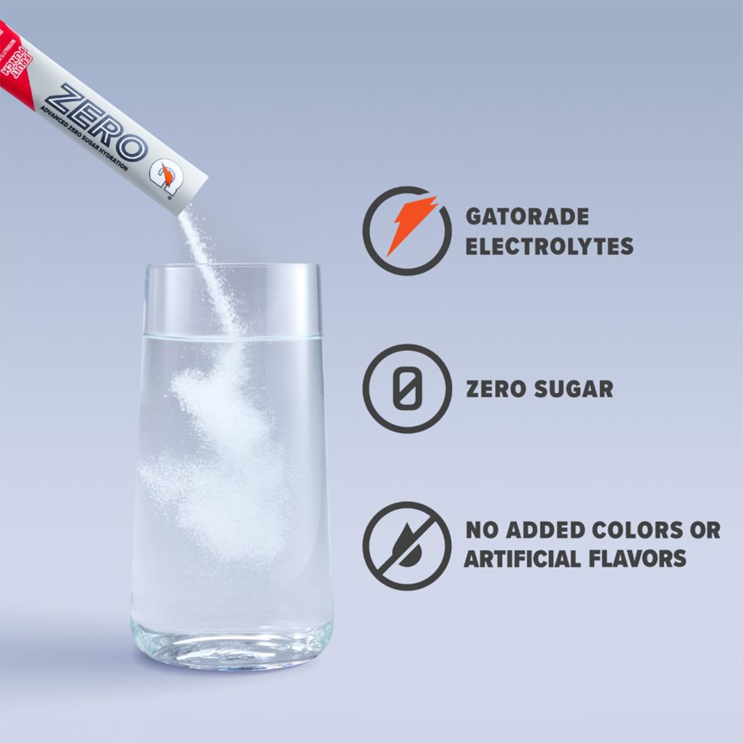 Gatorade Zero Sugar Electrolyte Powder Drink Mix, 3 Flavor Variety Pack, (32 Servings), No Artificial Flavors, No Added Colors, Zero Sugar, Sports Drinks, Hydration, Electrolyte Drink