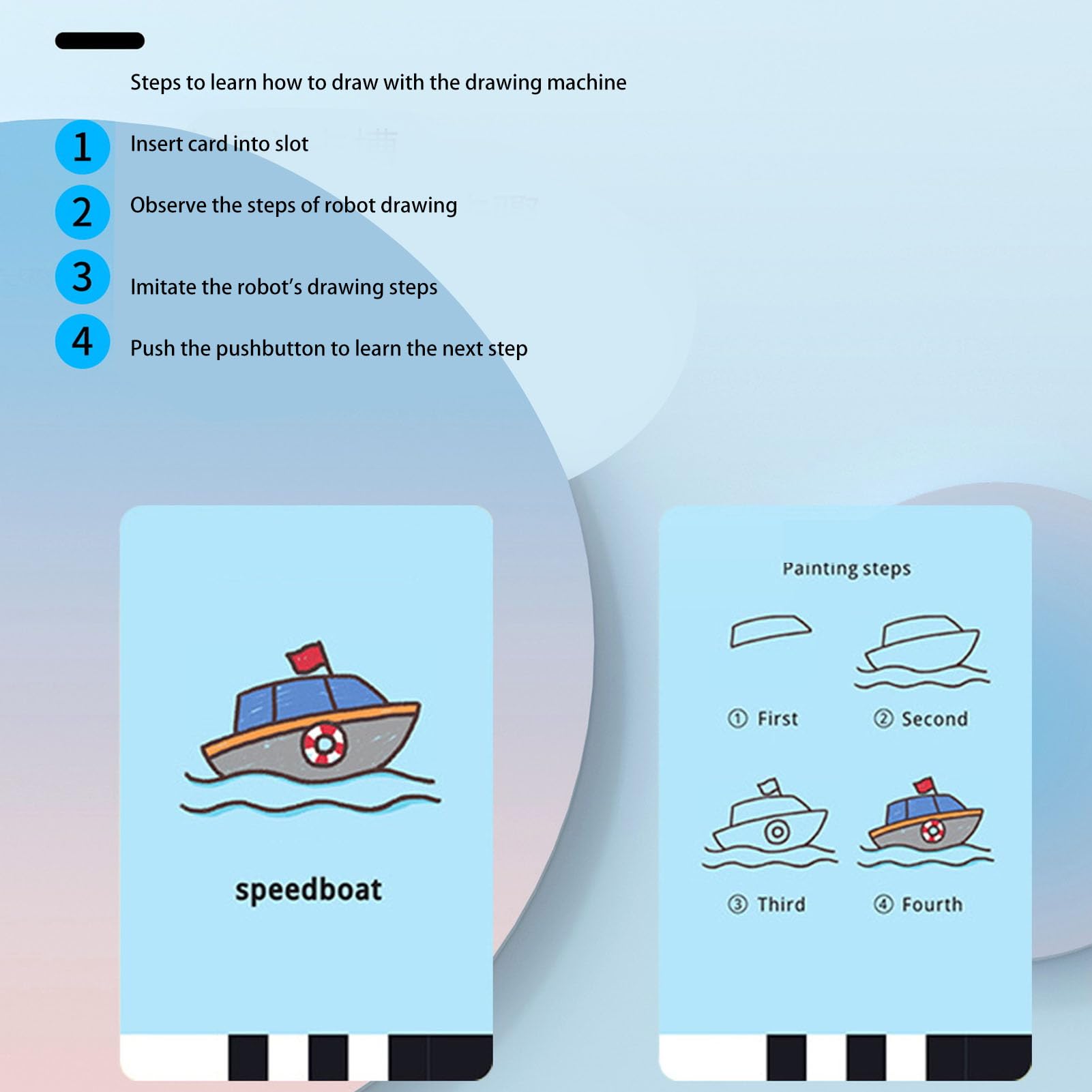 Fockety Robot da Disegno per Bambini, 100 Carte 12 Penne Nessuna App Richiesta Giocattolo da Disegno Automatico, Robot Educativo Interattivo con Set Completo per Bambini da 5 a 12 Anni