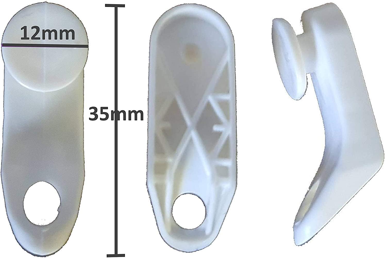 VALIANT STANLEY SWISH KIRSH ACRIMO GANCI SCORREVOLI RINFORZATI per Tende Binario estensibile a Ricambio tenda in plastica Bianchi
