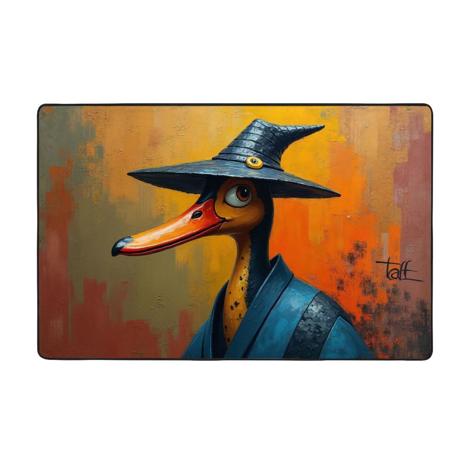 Tapis à imprimé canard bleu magique pour salon, chambre à coucher, tapis doux lavable de 9,1 x 152,4 cm, tapis antidérapant pour décoration de chambre à coucher, esthétique 152,4 x 99,1 cm