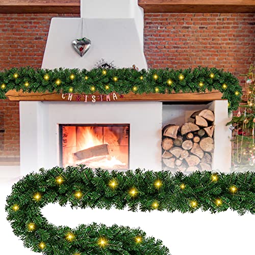 Jopassy 500CM Weihnachtsgirlande mit Beleuchtung, Tannengirlande mit...