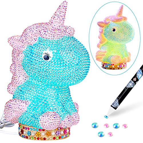 HapagToy Einhorn Geschenke für Mädchen, Basteln Einhorn Nachtlicht Diamond Bastelset für Kinder, Mädchen Spielzeug für Kinder 6 7 8 9 10 Jahre, Weihnachten Geburtstag Geschenke für Mädchen