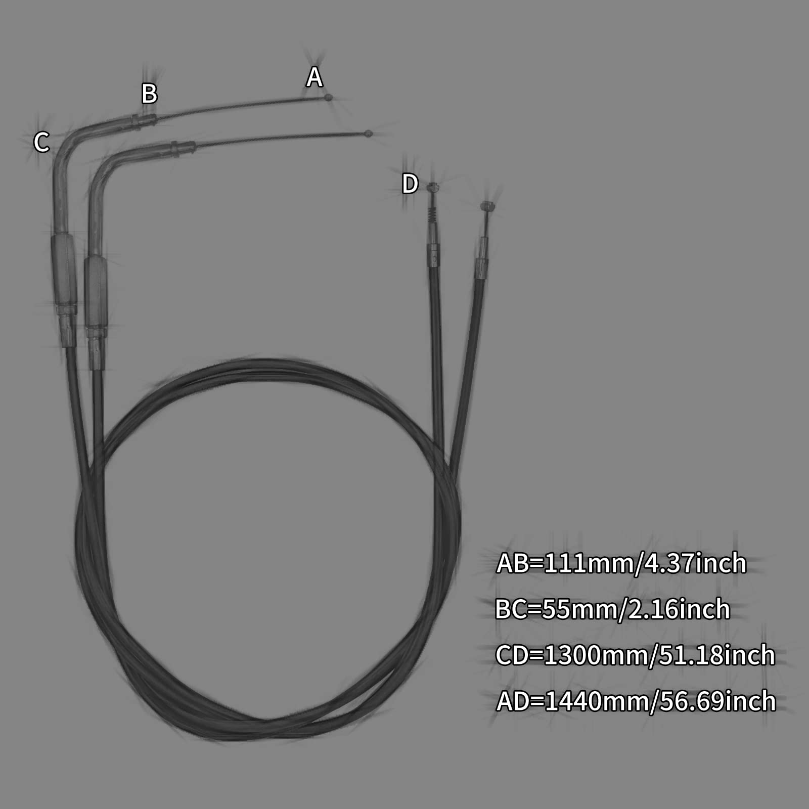 Câble d'accélérateur de moto pour Harley Sportster Iron XL883 XL1200 Dyna Softail Fat Boy Heritage Road King 130cm