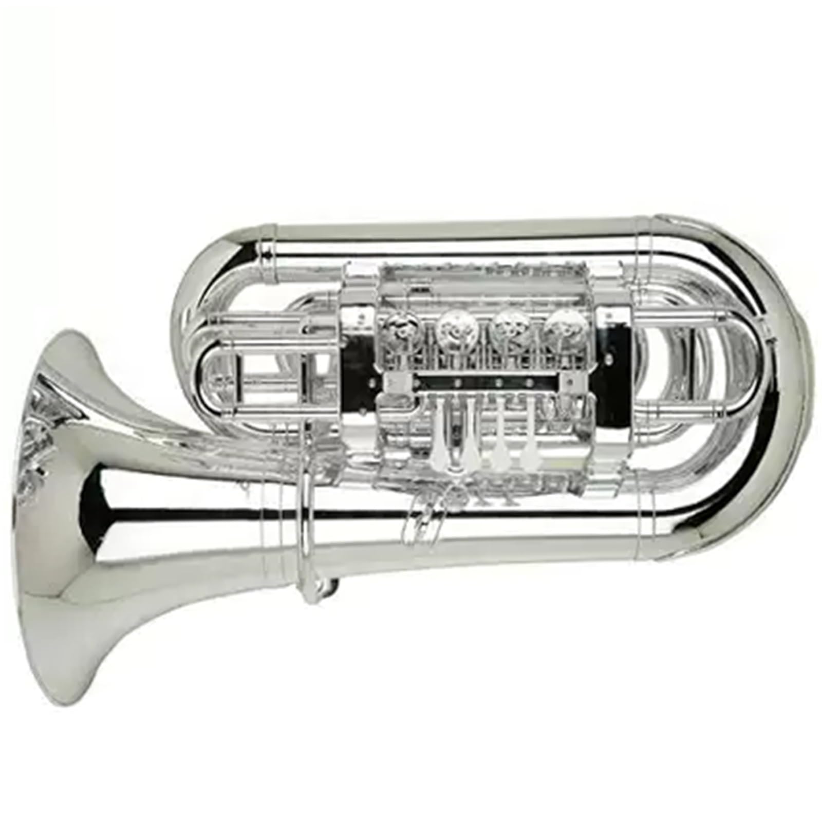 Eufonium Dla Początkujących Eufonium Tubowe Instrument Dęty Blaszany B Dur Początkujący Egzamin Stopniowany Profesjonalne Wykonanie Srebro Pozłacane(Silver)