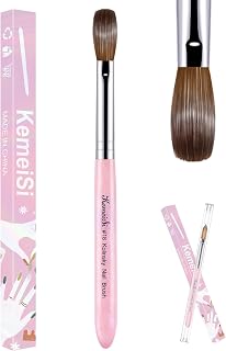 Acrylic Nail Brush Size #18, 100% Pure Kolinsky Nail Art Brushes for Acrylic Application, Sturdy Starry Handle Oval Shaped Nail Design Tools for Professional Manicure DIY, Pink