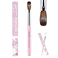 Vista 17 de Kolinsky - Brocha de uñas acrílicas, tamaño #12, pinceles de arte de uñas para aplicación de polvo, mango resistente, herramientas de bricolaje