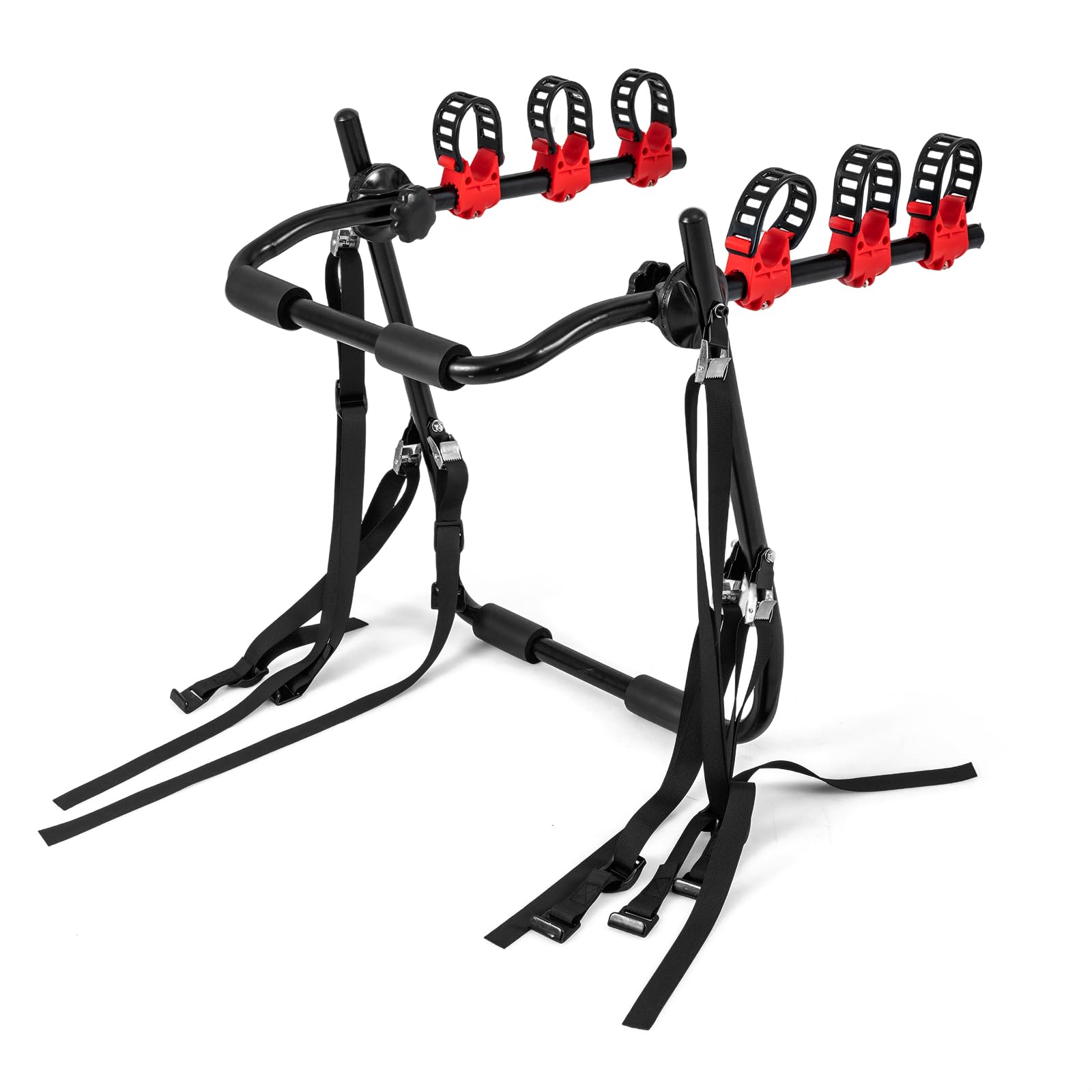 SOARS Portabici Posteriore Pieghevole per Auto 68 X 50 X 61 CM | Porta Bici in Acciaio al Carbonio, con Chiusure di Sicurezza Regolabili e Scanalature Antiscivolo, Portata 50 KG