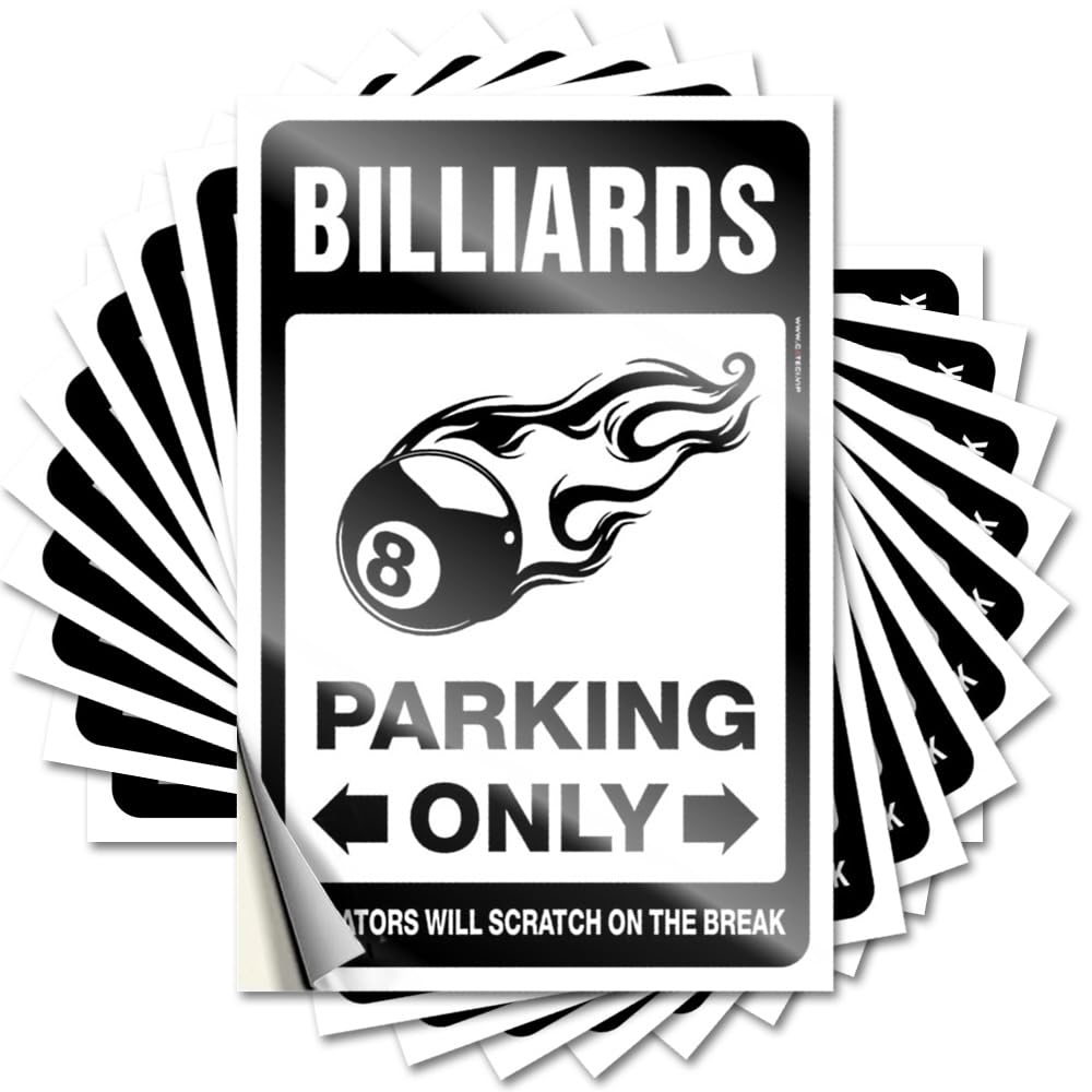 Fzfn Colour Lettering Sticker Cool Wall Decor Vinyl Sticker | Billiards Parking Only Heavy For Texas Use(8X12cm)