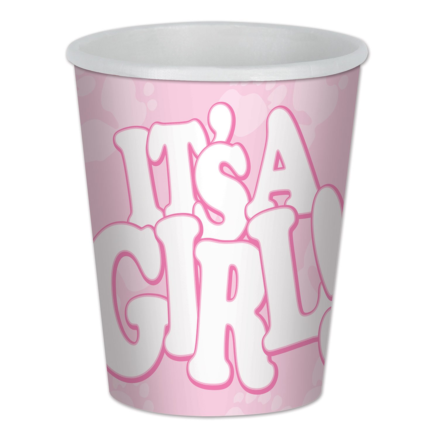 Gobelets rose et blanc Beistle It's A Girl de 266 ml pour fêter une naissance