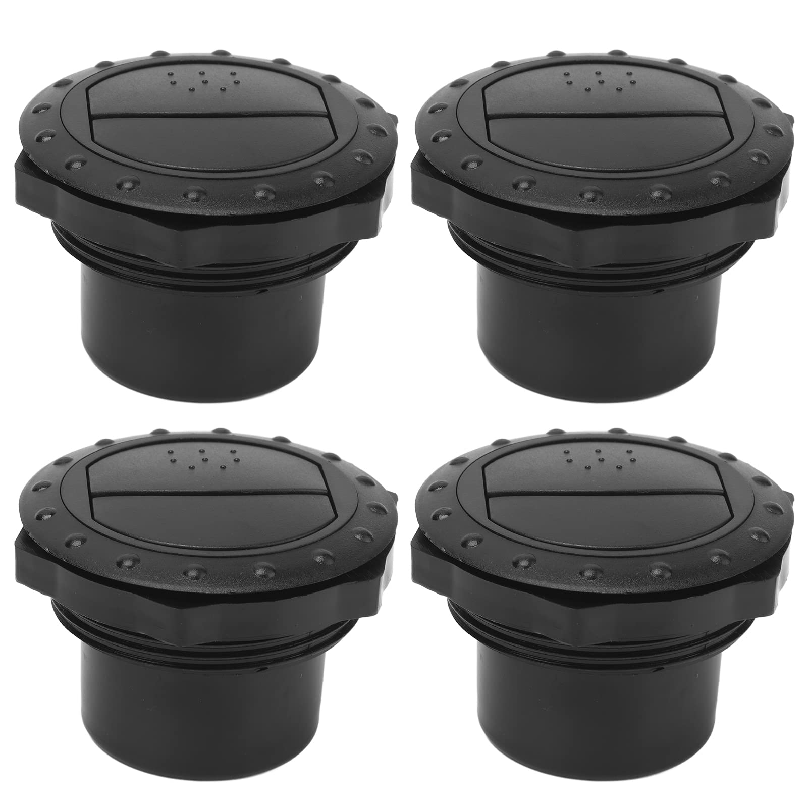 Presa Aria Condizionata, 4 Pezzi Deflettore Uscita Aria Condizionata Cruscotto Foro da 60 Mm Stile Manopola Universale Nero per Camper, Barca, Autobus, Auto