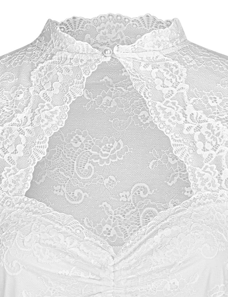 Nina von C. Spitzen Dirndlbluse Selina Stehkragen 16462892 | Weiß