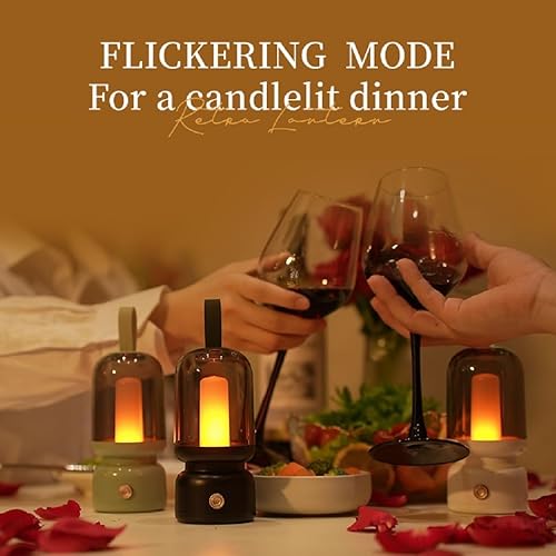 Miniatura 4 de Lámpara de mesa LED retro portátil, linterna LED vintage con batería inalámbrica, lámpara de escritorio USB, luz nocturna de campamento para uso en