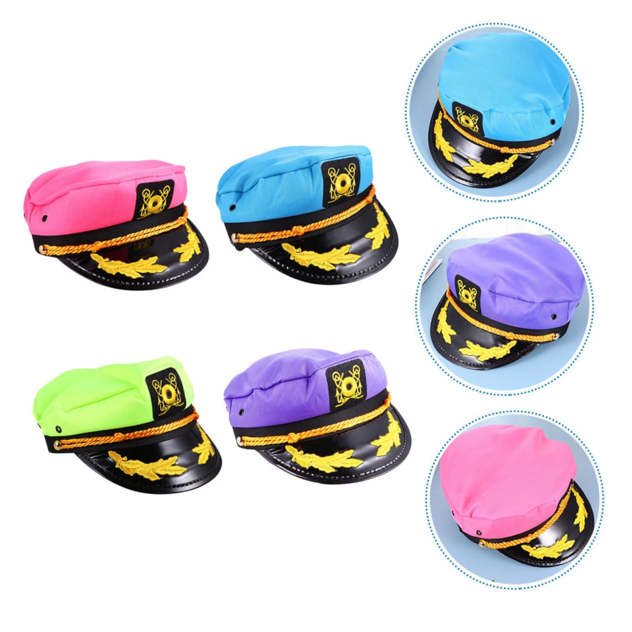 4 Pezzi Cappelli da Capitano per Cosplay e Feste Cappello Marinaio Leggera Accessorio Decorativo per Party Tema Yacht e Costume Uomo Donna