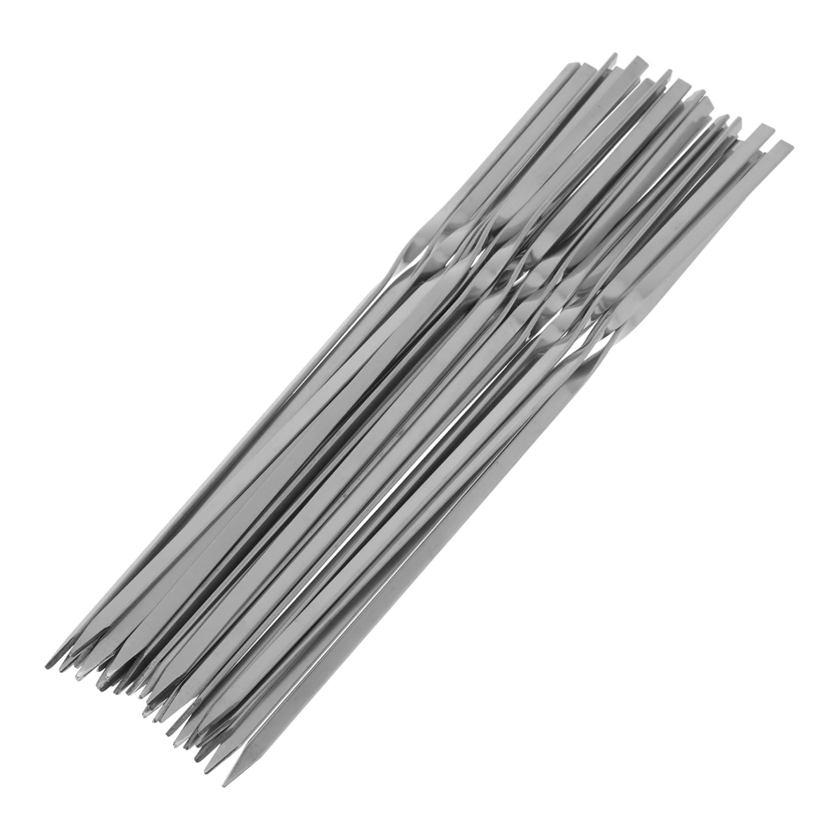 1 juego Brochetas Inoxidable Reutilizables para Asar Carnes y Verduras