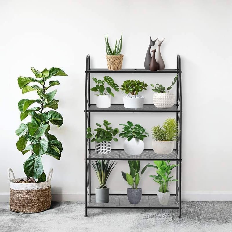 Flower pot stand Plant Stand, 4 Tier Shelf for Indoor Outdoor, Heavy Duty Metal Tall Stands Holder Rack for Living Room Balcony