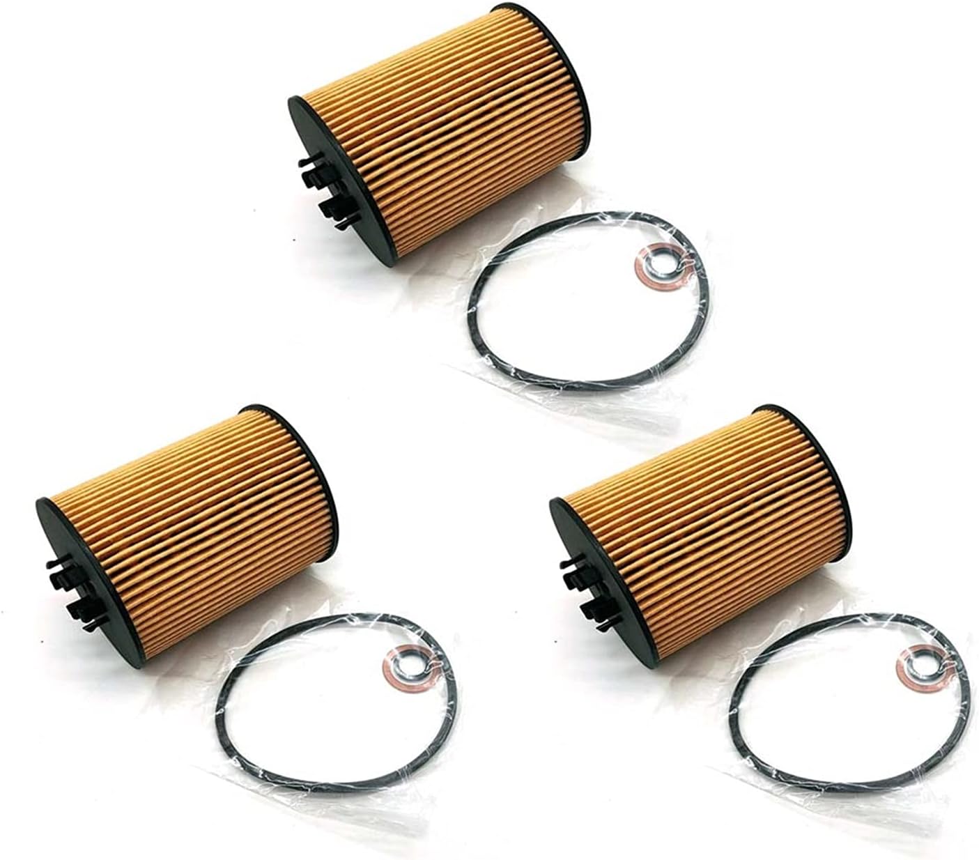 HONGJIE 6Set Oil Filter Fit For BMW E60 545i E63 645Ci E65 745i 745Li E53 X5 4.4 4.8is HU715/5X 11427511161 (Color : 3Pcs)